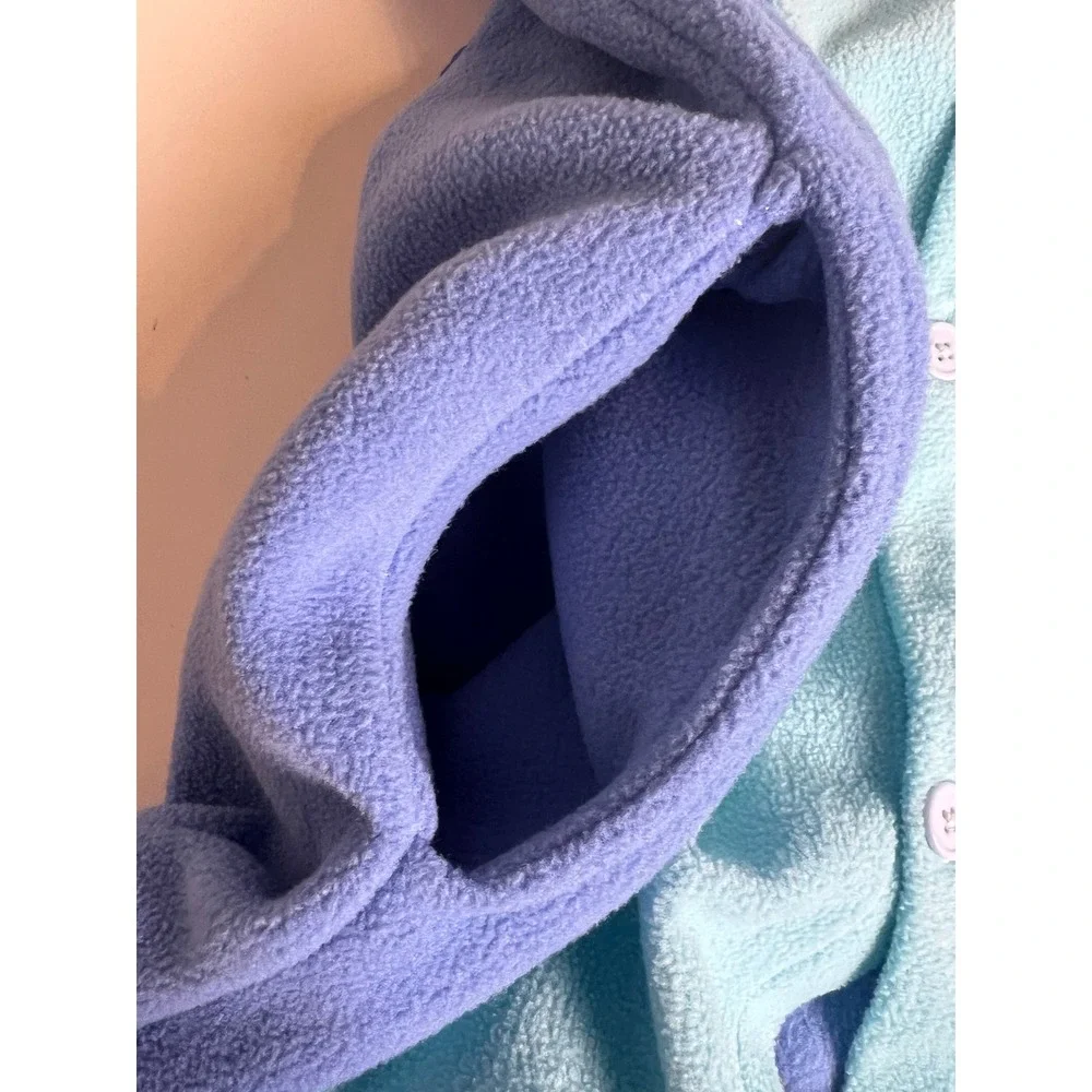 Disney Stitch Costume Pajamas Blue Fleece Hooded One Piece Size M